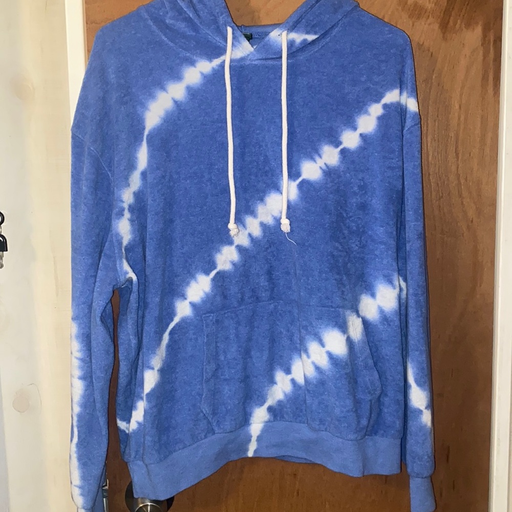 Brand New Blue and White Tie Dye Hoodie